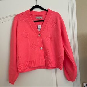 Neon pink star cardigan from Loft